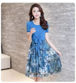 时尚圆领雪纺连衣裙 好穿耐看，一见倾心的夏日必备